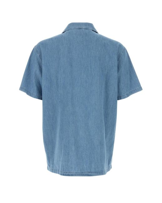 Jil Sander Blue Light Chambray Shirt for men