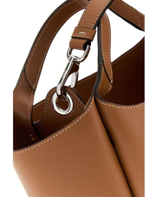 Tod's Brown Camel Leather Apa Bucket Bag