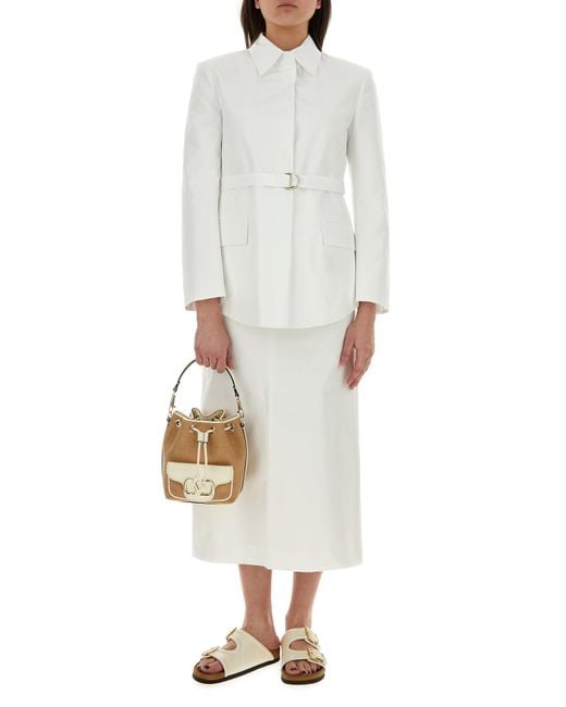Valentino Garavani White Poplin Overcoat