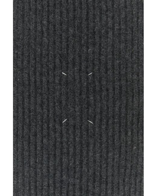 Maison Margiela Black Wool Scarf for men