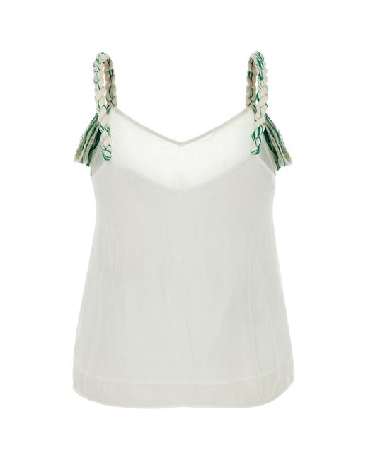 J.W. Anderson White Tassel Strap Camisole