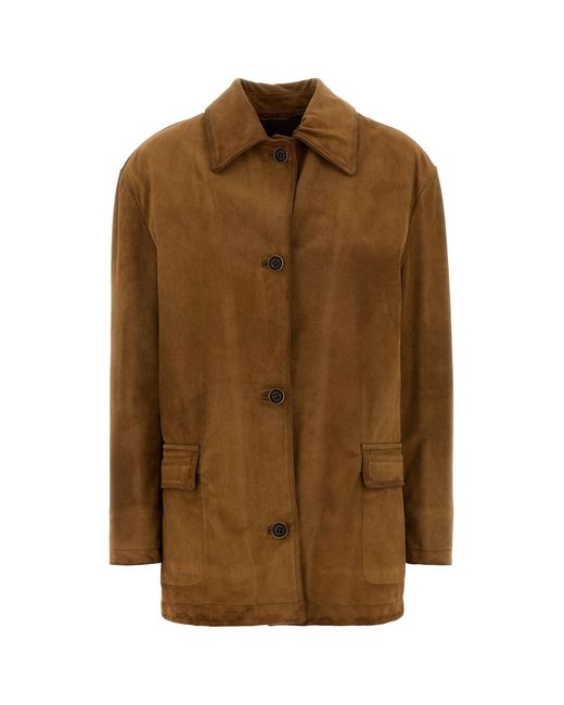 SANTORO Brown Caramel Suede Jacket
