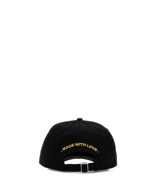 DSquared² Black Cotton Baseball Cap for men