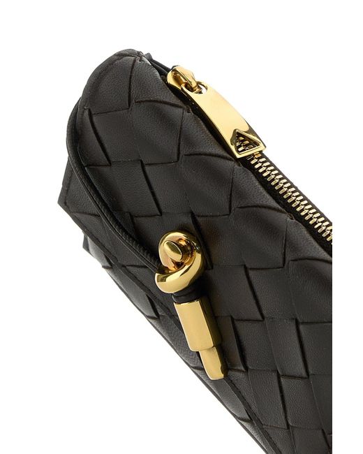 Portacarte Andiamo in nappa testa di moro di Bottega Veneta in Black