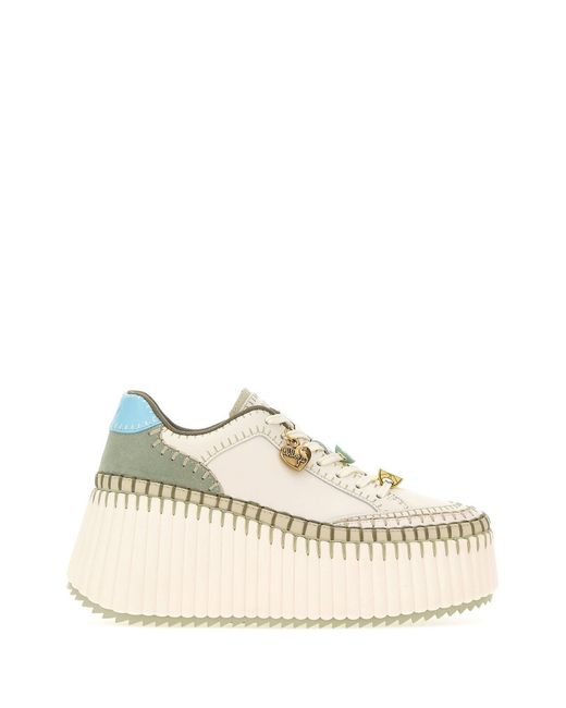 Chloé White Leather Nama Sneakers