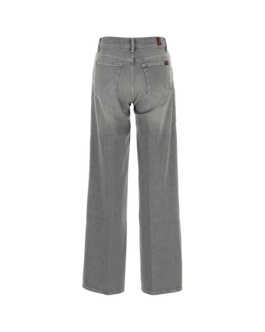 7 For All Mankind Gray Grey Stretch Denim Lotta Jeans