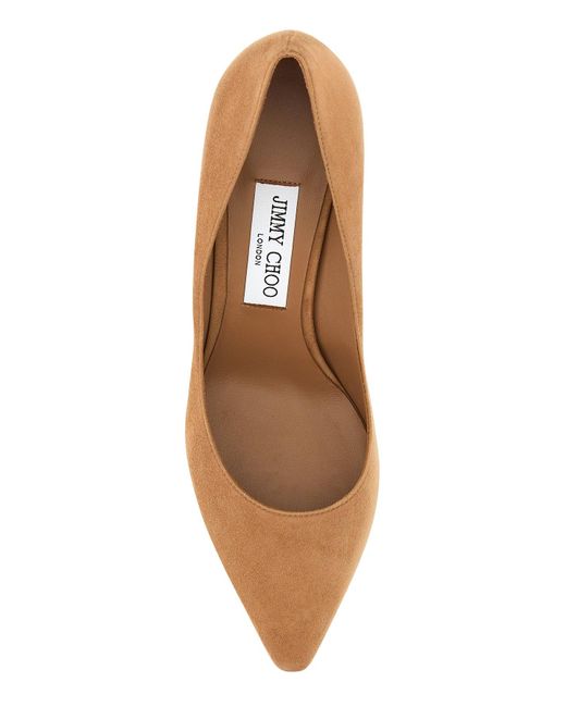 Jimmy Choo Brown Camel Suede Romy 85 Pumps
