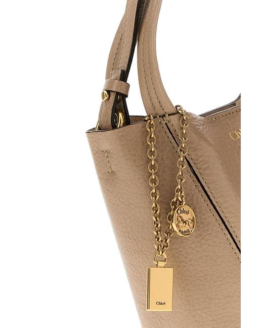 Chloé White Spin Small Leather Tote Bag
