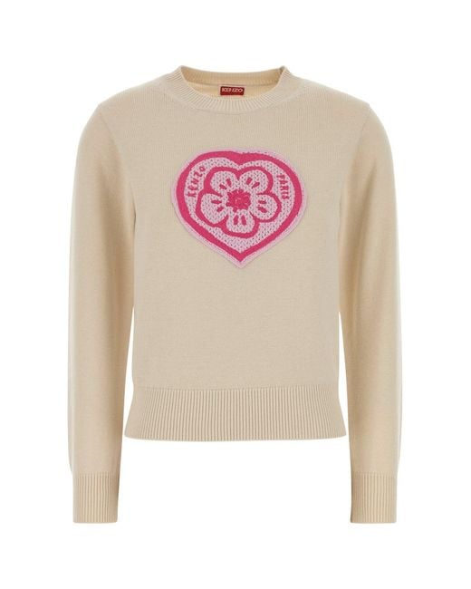 KENZO Pink Round Neck Logo Sweater