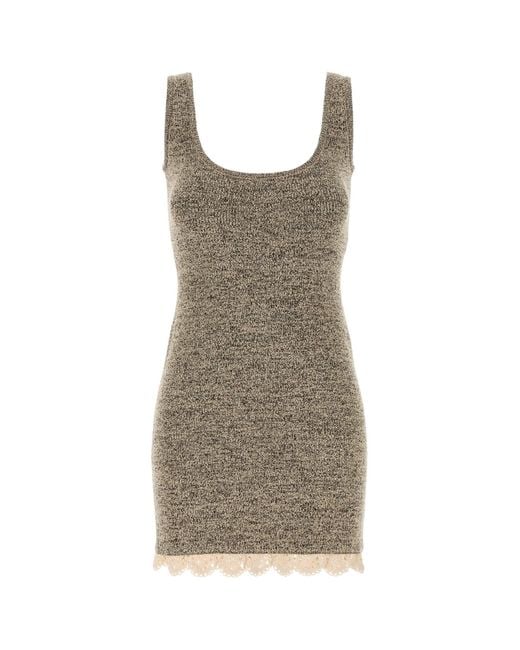 Mini abito in maglia marrone melangé di Magda Butrym in Multicolor