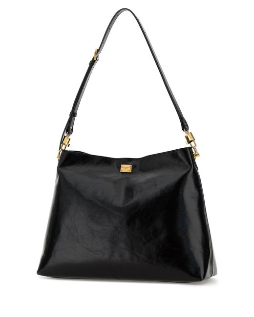 Dolce & Gabbana Black Dolce & Gabbana Leather Large Vittoria Shopping Bag