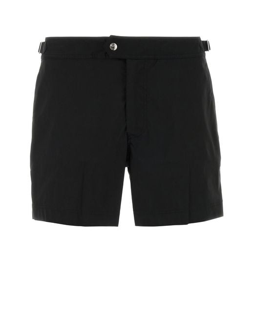 Tom Ford Black Polyester Swimming Shorts for men