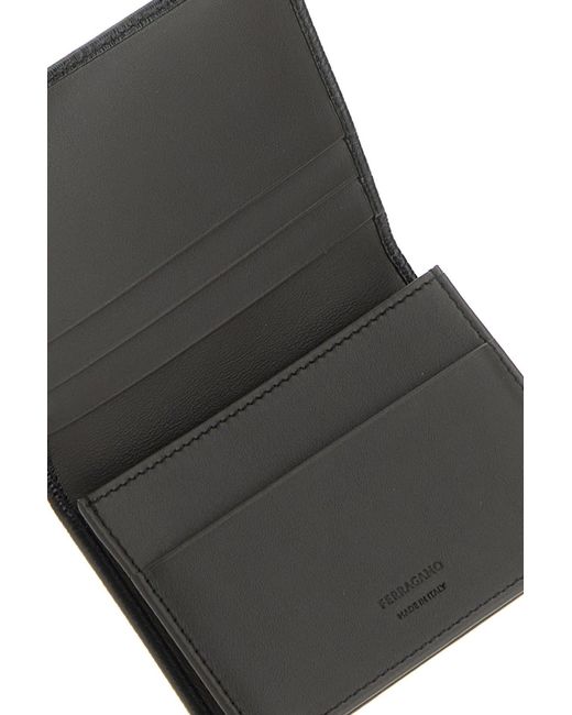 Ferragamo Black Salvatore Leather Card Holder for men