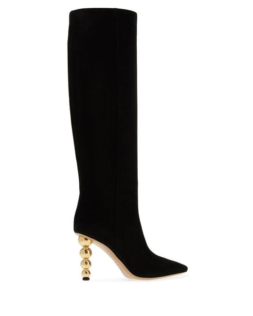 Ferragamo Black Suede Lotty Boots