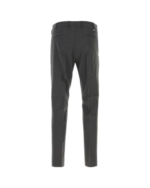 PT Torino Black Dark Grey Stretch Wool Pant for men