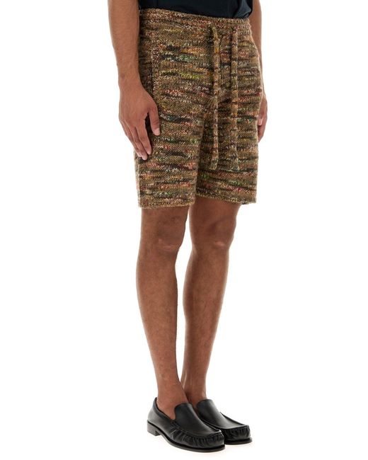 Alanui Brown Knitted Shorts for men