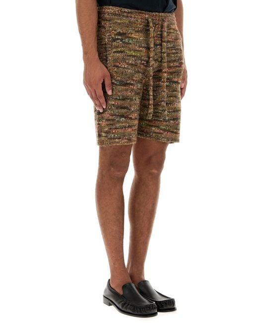 Alanui Brown Knitted Shorts for men