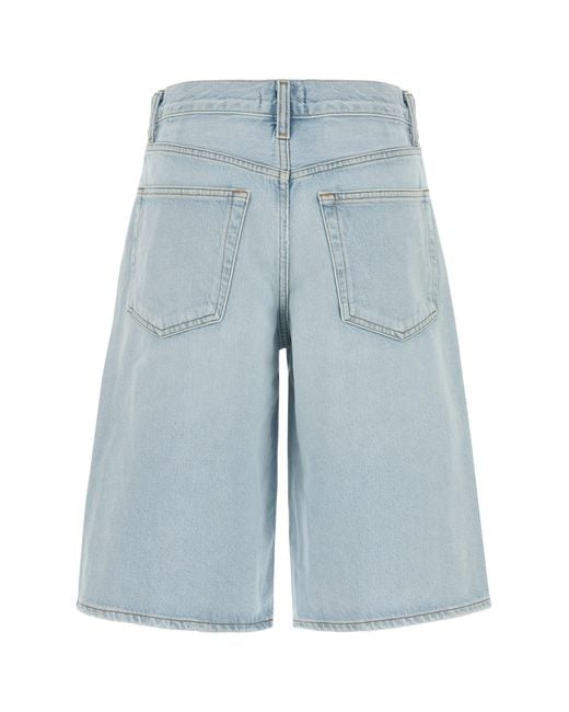 Agolde Blue Denim Ramona Bermuda Shorts