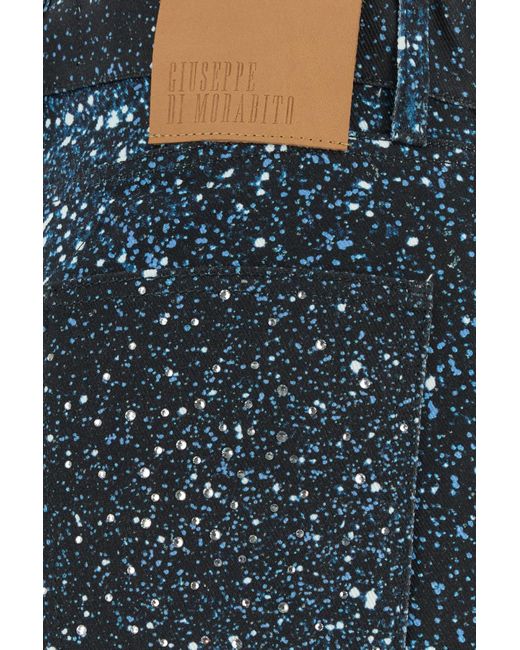 Jeans in denim stretch stampato di GIUSEPPE DI MORABITO in Blue