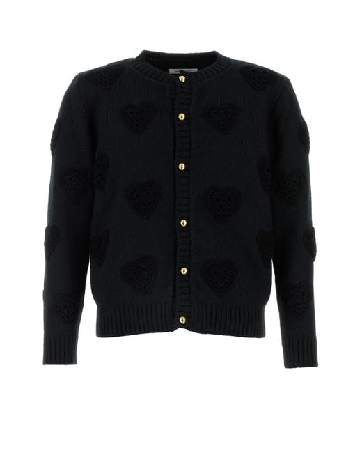 Cardigan in lana nera di Ernest W. Baker in Black da Uomo