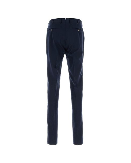 PT Torino Navy Blue Cotton Blend Pant for men