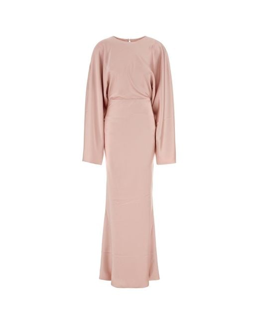 Norma Kamali Pink Satin Long Dress