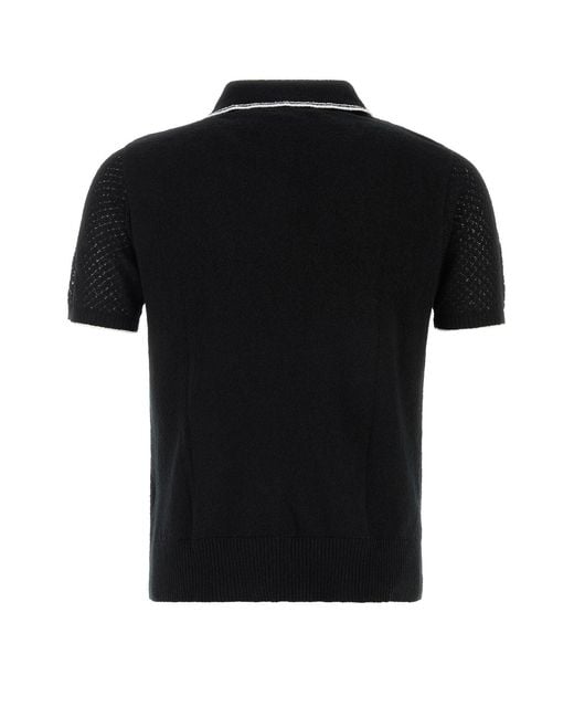 Ernest W. Baker Black Cotton Blend Polo Shirt for men