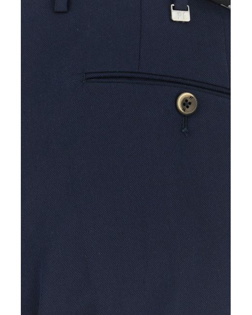 PT Torino Navy Blue Cotton Blend Pant for men
