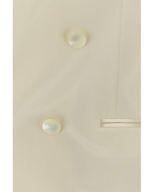 Alberta Ferretti Natural Ivory Satin Blazer