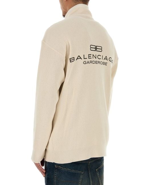 Balenciaga Natural Cream Cotton And Polyester Sweater for men