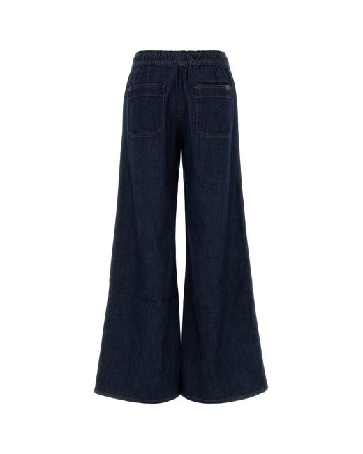 7 For All Mankind Blue Stretch Denim Utility Jeans