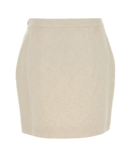Alessandra Rich Natural Cream Tweed Mini Skirt