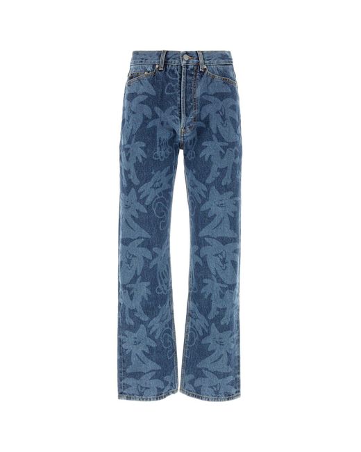 Palm Angels Blue Pantalone for men