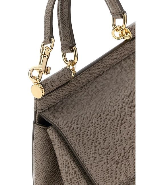 Dolce & Gabbana Gray Dolce & Gabbana Leather Medium Sicily Handbag