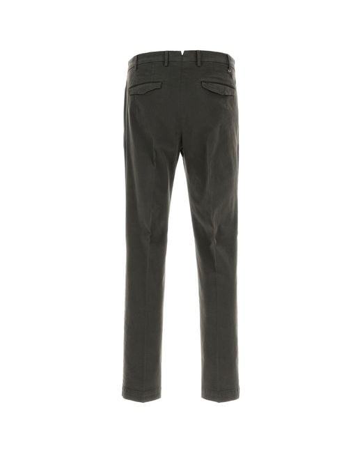 PT Torino Black Charcoal Stretch Cotton Pant for men