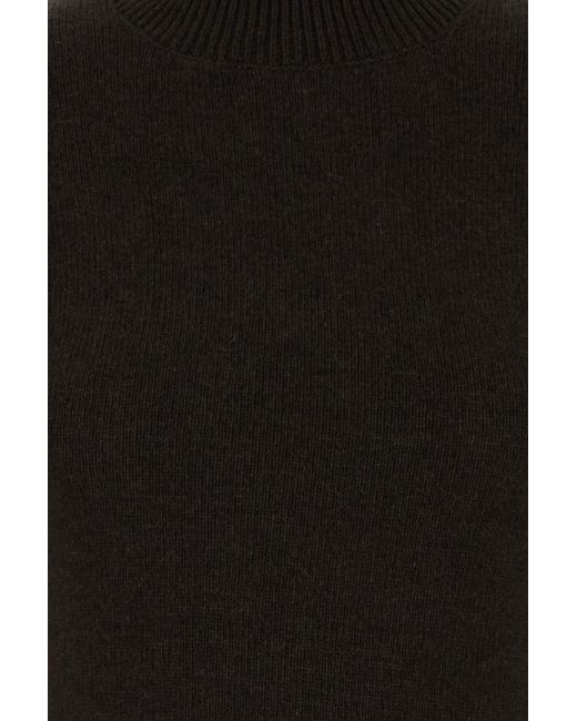 MM6 by Maison Margiela Black Dark Brown Wool Blend Sweater Dress