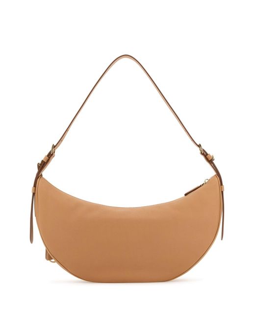 Borsa a tracolla Demi-lune grande in pelle pesca di Prada in White