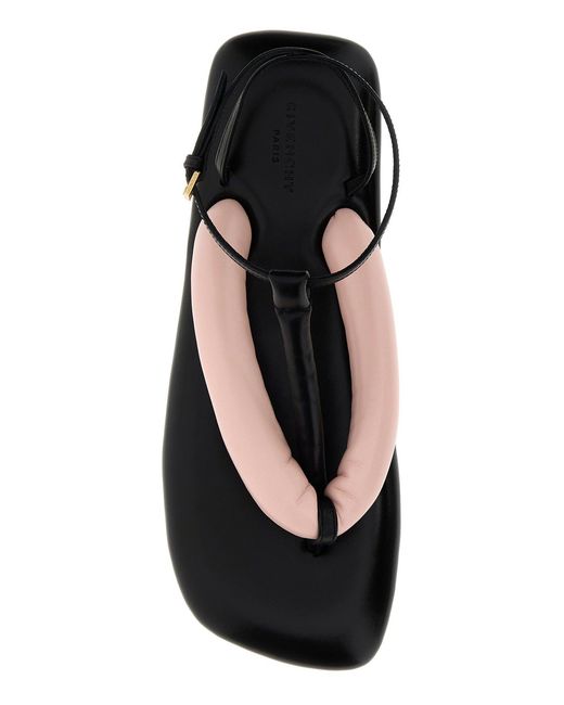 Givenchy White Two-Tone Leather Boudoir Thong Sandals