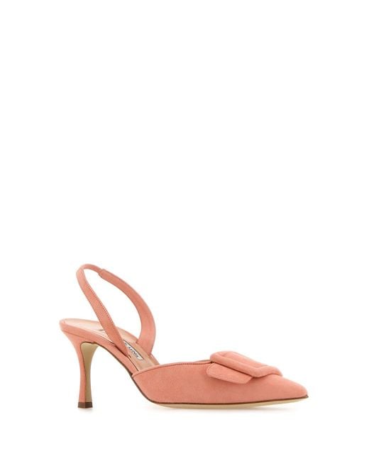 Manolo Blahnik Dark Pink Suede Maysli Pumps
