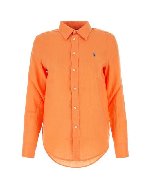 Polo Ralph Lauren Orange Linen Shirt