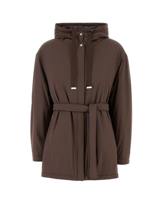 Giubbino in nylon stretch marrone di Herno in Brown