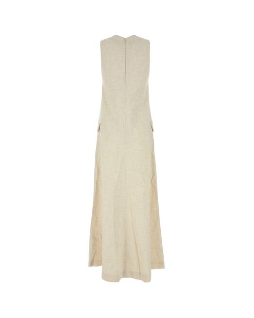 Camilla & Marc White Sand Stretch Polyester Blend Floris Dress