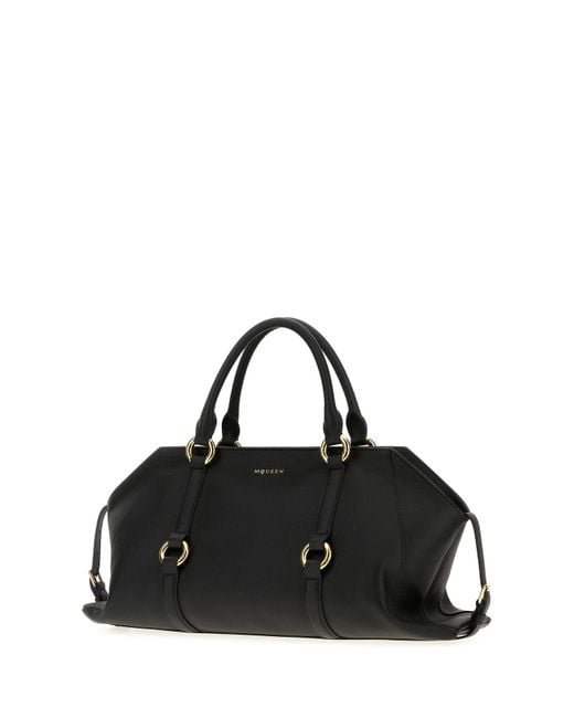 McQueen Black Leather Medium Farringdon Handbag