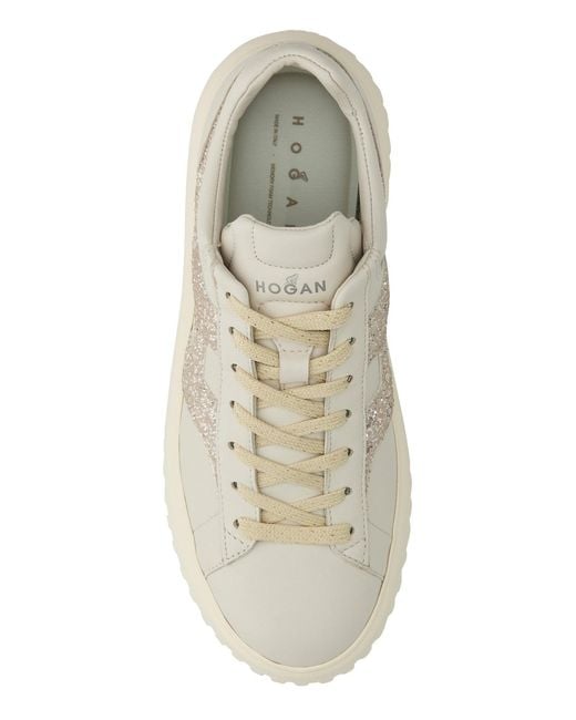 Hogan White Chalk Leather Sneakers
