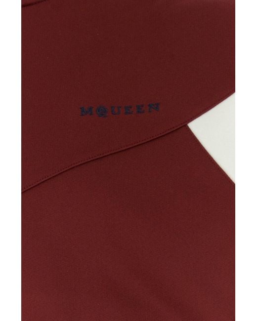 McQueen Red Burgundy Polyester Blend Sweatshirt for men
