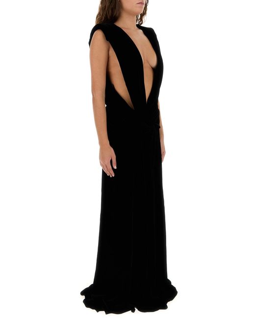 Valentino Garavani Black Velvet Long Dress