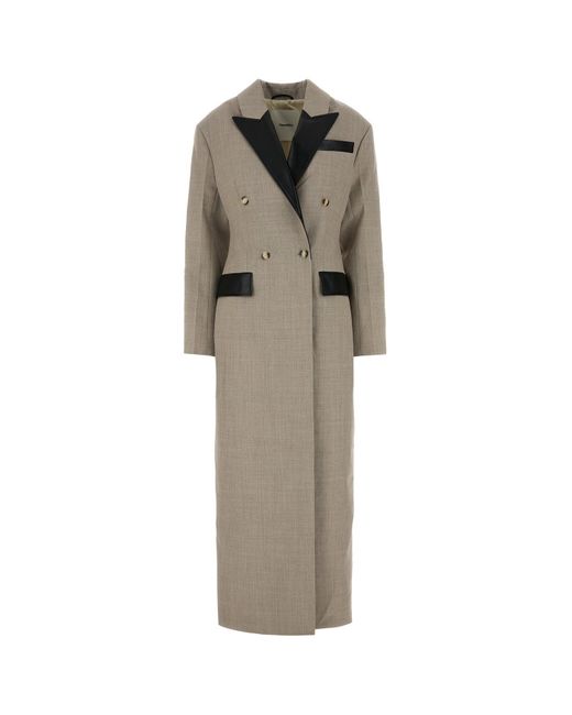 Nanushka Multicolor Dove Grey Twill Ferris Coat
