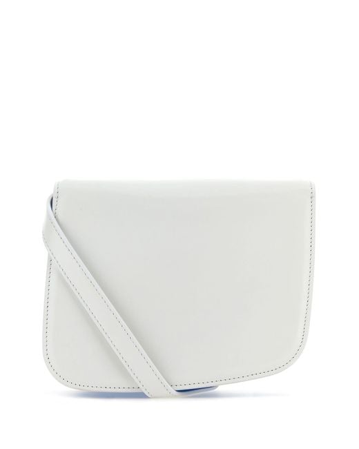 Ferragamo White Fiamma Contrast-panel Leather Cross-body Bag