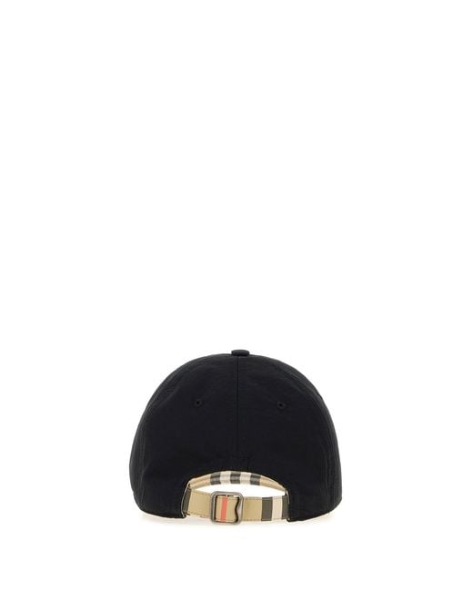 Burberry Black Nylon Baseball Cap