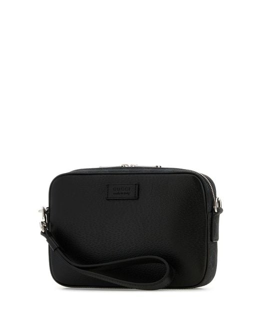 Clutch piccola in pelle nera di Gucci in Black da Uomo